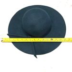 Womens Dark Green Wool Wide Brim Fedora Hat with Bow Accent Item 3070 Photo 2