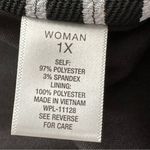 Roz & Ali Woman Black White Stripe Open Front 3/4 Sleeve Blazer Jacket Size 1X Photo 9