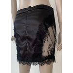 SheIn Black Satin & Lace Peek A Boo Mini Skirt Photo 7