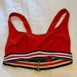 Xhilaration  Red Bikini Top with Striped Band Photo 0