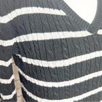 Merona  Black & Gray Striped V Neck Pullover Sweater Top Size Small Photo 4