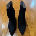 Betsey Johnson  Black Suede Ankle Boots with Multicolored Heels Size 8 Photo 3