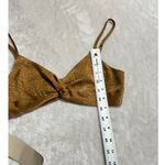 ACOA Bralette Crop Top Women's Small Brown Strappy Twisted Front Elastic Back Photo 6