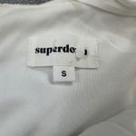 superdown  Revolve White Satin Mini Dress S Lace Trim Tie Strap Ruched Bodycon Photo 2