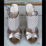 Delman Evitt Embroidered Heel Sandal size 10 Gold Photo 1