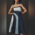 Anthropologie NEW  Pilcro Seamed Smocked Midi Dress Small Photo 8