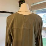 Vintage 90s Tencel Sage Green Long Sleeve Shirt Dress USA Made Size 10 Size M Photo 6