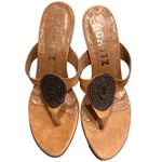 Schutz  Natalie Brown Leather Medallion Sandals Heels Photo 1