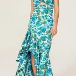 AMUR Edie Tie Neck Gown Floral Maxi size 4 Blue Photo 1