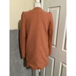 ZARA Woman Coat Womens Extra Small Orange Puff Shoulder Collarless Hidden Zip Photo 3