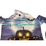 HALLOWEEN Trick or Treat cut out shoulder blouse size L/XL Blue Size L Photo 2