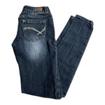Reign Blue Denim Ankle JEANS Embroidered Pocket Women's 0 Short 24x27.5 Low Rise Photo 7