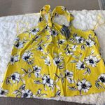 Banana Republic BNWT  linen yellow and white floral top size Medium Photo 0