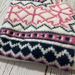 Maurice's Tinsel Fair Isle Turtleneck Sweater Ecru Combo Sz L Like New Photo 8