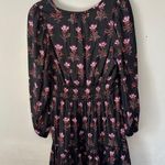 Anthropologie The Somerset Mini Dress Long-Sleeve Black Floral Medium NWT Photo 3