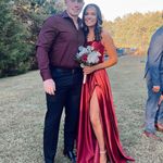 Slit Maroon Dress Red Size 4 Photo 1