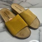 Marina Luna Italian Women's Yellow Suede Beachy Summer Slide Wedge Sandals Sz 7 Photo 0