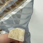 Vintage Multicolor Diagonal Stripe Long Rectangle Scarf Sheer Polyester Blue Photo 5