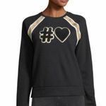 Maje  Black Hashtag Heart Embroidered Pullover Sweater Size S Photo 1