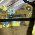 Karen Millen Green gold v neck a-line teacup sleeveless mini dress US 8 Photo 8