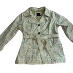 Faded Glory  Pale Green & White Geometric Belted Rain Coat Size XL (16-18) Photo 12