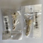 Set Of 2 Butterfly Alloy Rhinestone Imitation Pearl‎ Fashion Hair Clips Gold Photo 11