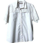 Vintage Starfire Womens L/XL White Top Eyelet Lace Detail Button Up Farm Western Size L Photo 0