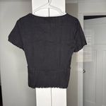 J.Crew  Pointelle Short-sleeve Knit Cardigan Black Photo 2