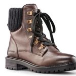 Cougar Brown Leather Combat Boots Size 8 Photo 0