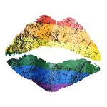 Primark NWOT LGBTQ Pride Rainbow Lip Kiss Distressed Grunge T-Shirt Size S Photo 1