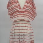 Athleta Beach Cover Up Tassel Trim Stripe Coral & White Size Xsmall Photo 1