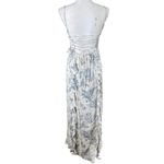 Chaser NEW Size S Blue Cream Vintage Floral Botanical Print Maxi Dress TINY FLAW Photo 1