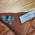 Anthropologie 🛍️ By  Brown Faux Leather Smocked Tube Top Small Petite Photo 9