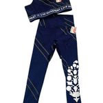 Free People #113 NWT Never Better Logo Set Sports Bra & Leggings in Black Combo Photo 7