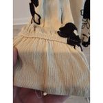 LIV LA Small Cottagecore Embroidered Floral Ruffle Peplum 3/4 Sleeve B/W Top S Black Photo 6