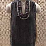 THML Sleeveless Embroidered Notch Neck Top Size XS Anthropologie Photo 0