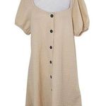 Sanctuary Cream Puffy Sleeve Mini Dress NWT Size Medium Cream Button-Up Dress Photo 0