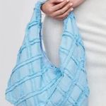 Urban Expression NWT Urban Expressions Barbuda cotton canvas hobo shoulder bag in Sky Blue $100 Photo 2