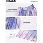 Tie Dye Wide Leg Pants Elastic Waistband Pockets Blue Pink Size XL Palazzo Photo 3