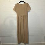 SheIn Button-Front Brown Jumpsuit Neutral Minimalist Size Small Photo 2