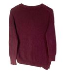 Athleta  Rest Day Crew Neck Sweater Cotton Silk Burgundy Purple Asymmetrical S Photo 3