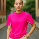 UV SKINZ UPF 50+ Sunwear Swimwear Hot Neon Pink & Gray Top ~ Women's Size LARGE Photo 0