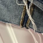 Free People We The Skirt Denim Mid Length Blue Button Zip Midi Distressed Split Photo 7