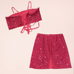 Shein Sequin Skirt Set Pink Photo 2