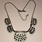 NY Brand Elegant Black and Silver Tone Statement Necklace Photo 5