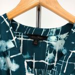 Goldray Cristen Teal Print Belted Roll Tab Elbow Short Sleeve Shirt Dress Size M Photo 9