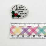 Vintage 80s 90s Jesus Is The Reason For The Season Ceramic Christmas Pin White Photo 2
