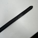 Olga Santini Women’s Size L Leather Belt Black DOUBLE OO Buckle Silver Toned Photo 8