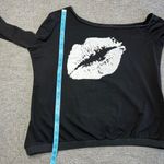 MAGICMK Off The Shoulder Pullover Black Sweatshirt‎ 3x Long Sleeve White Lips Size undefined Photo 4