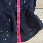 Rails  Beaux Ruffle Waist Silk Blouse In Navy Crescent Moon Photo 10